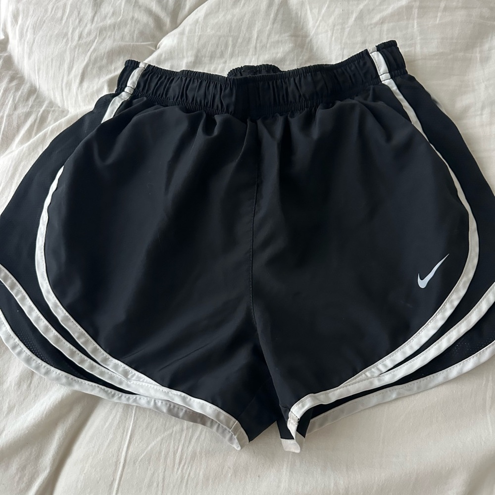 Nike Women's Black and White Athletic Shorts